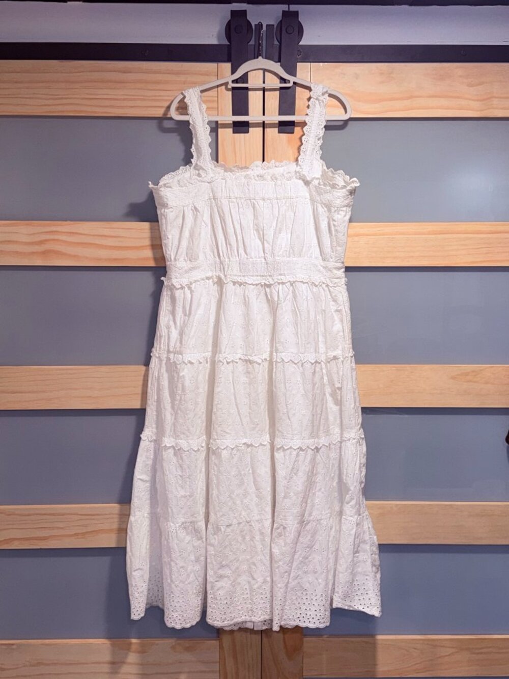 Gap x DOEN White Eyelet Midi Dress XL - Picture 3 of 10